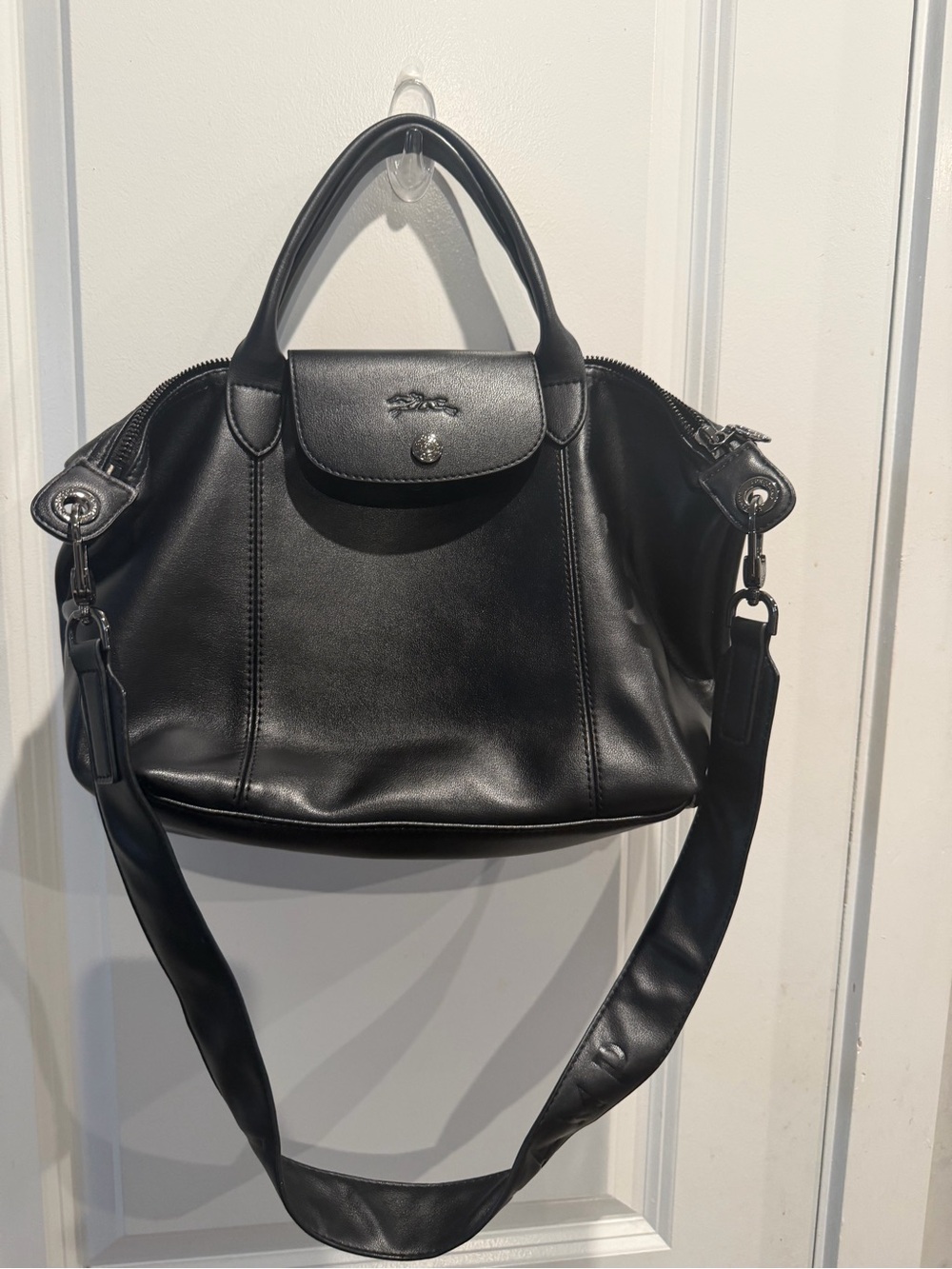 Longchamp Le Pliage Cuir Leather Shoulder Bag